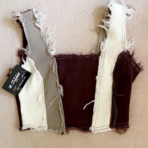 ❌SOLD❌ NWT Jaded London Brown Patchwork top